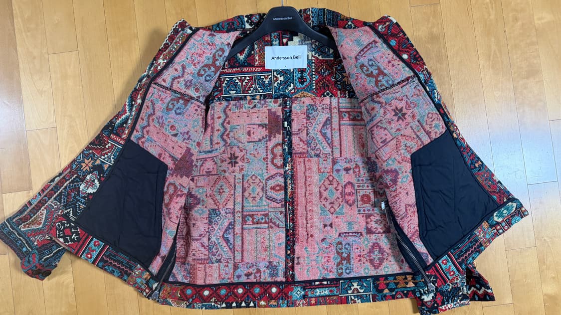 앤더슨벨 Andersson bell 레드 자카드 트러커 자켓 상품이미지7