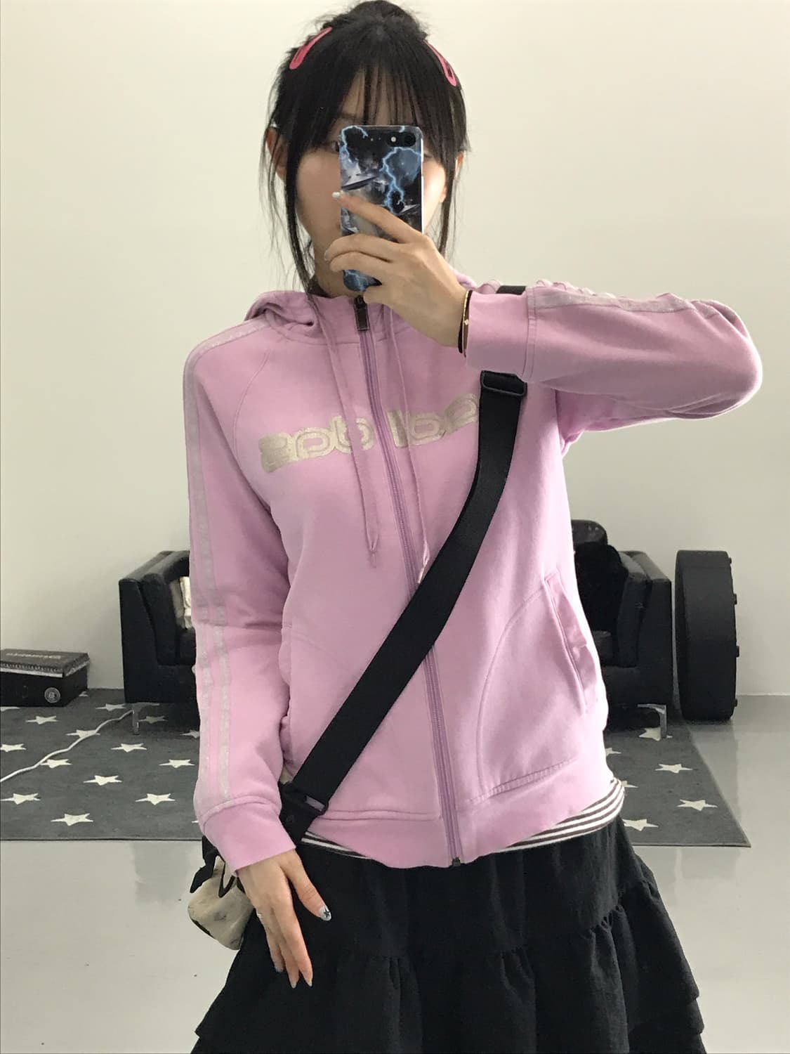 Adidas Y2k Pink Zip Up Hoodies 상품이미지3
