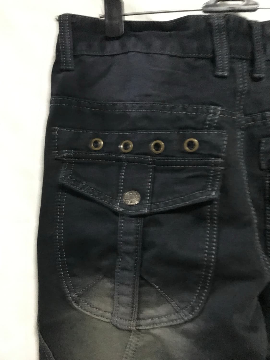 빈티지 y2k 펑크 아일렛 스터드 워싱 카고 팬츠 상품이미지6