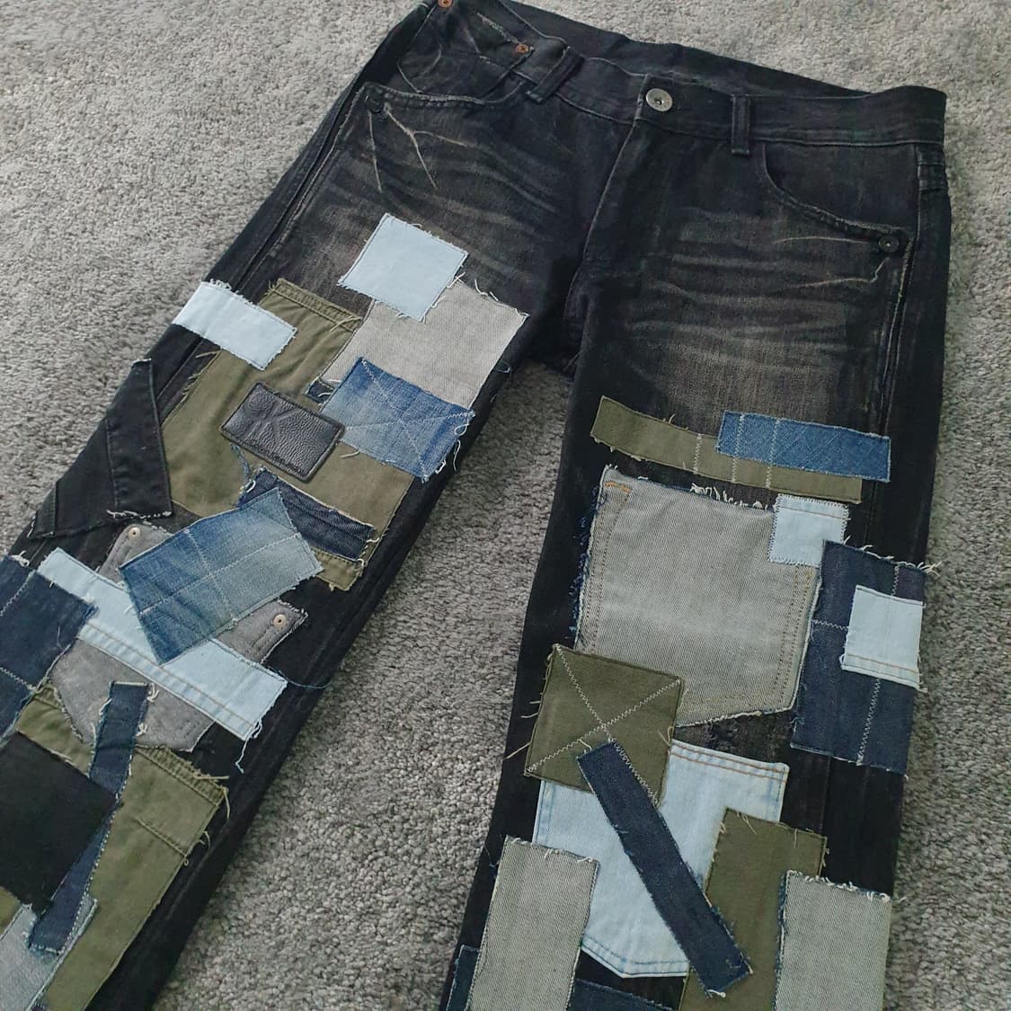 OLD ARMY 패치워크 데님 팬츠 상품이미지4