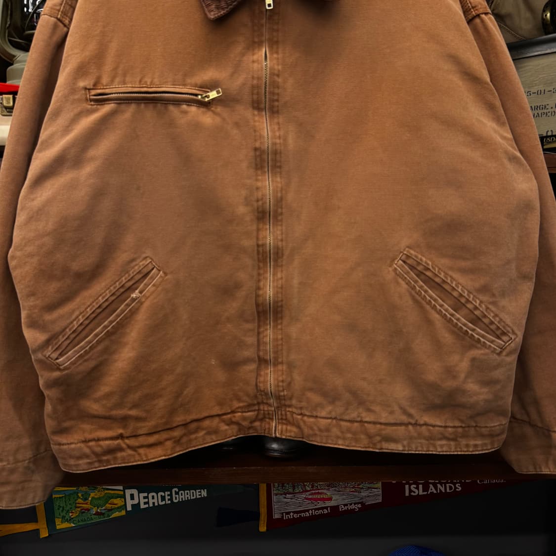 90s 코너스톤 후면 프린팅 헤비 캔버스 디트로이트 워크 자켓 상품이미지4