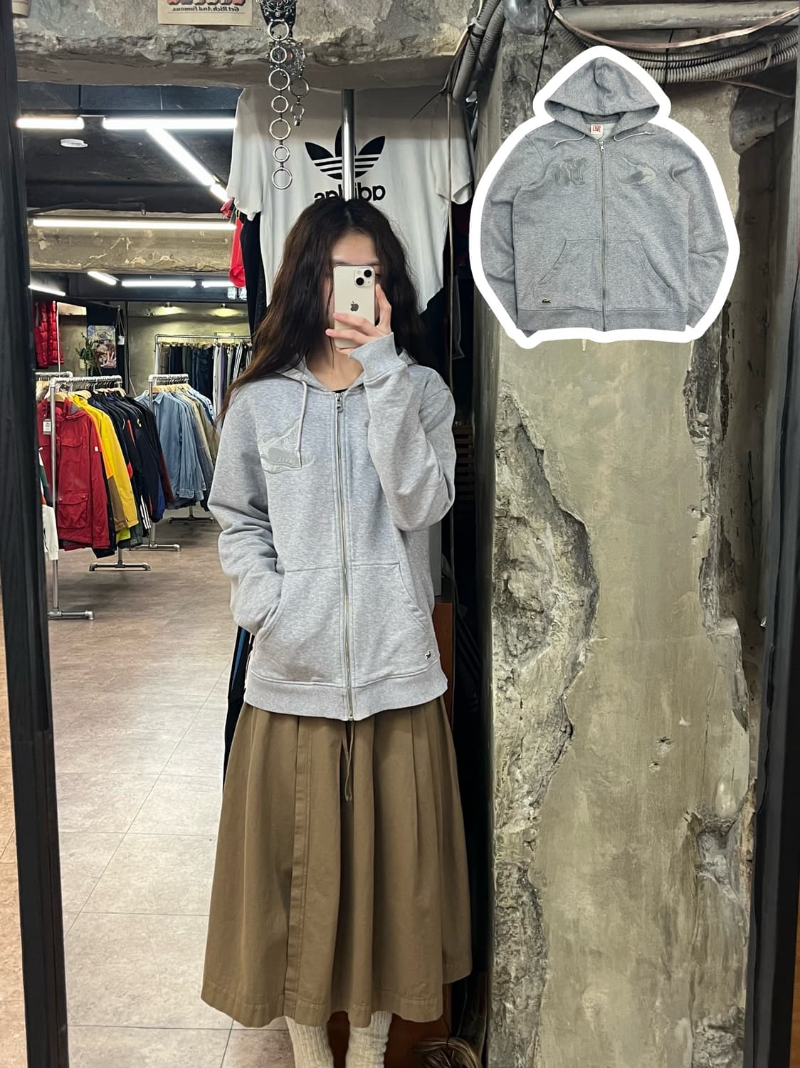 라코스테 자수 후드집업 그레이 5 #csz2337 상품이미지1