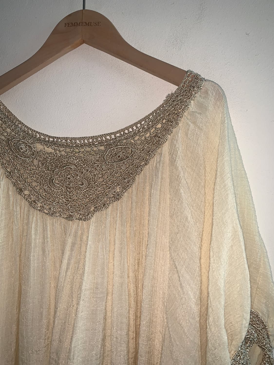 Linen lace u neck long blouse 상품이미지3