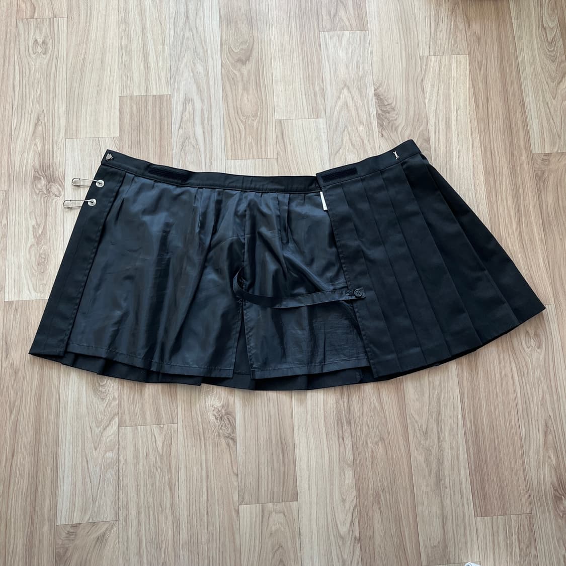 LOVER'S ROCK 블랙 플리츠 스커트 y2k 헤이세이 레트로 펑크 상품이미지3