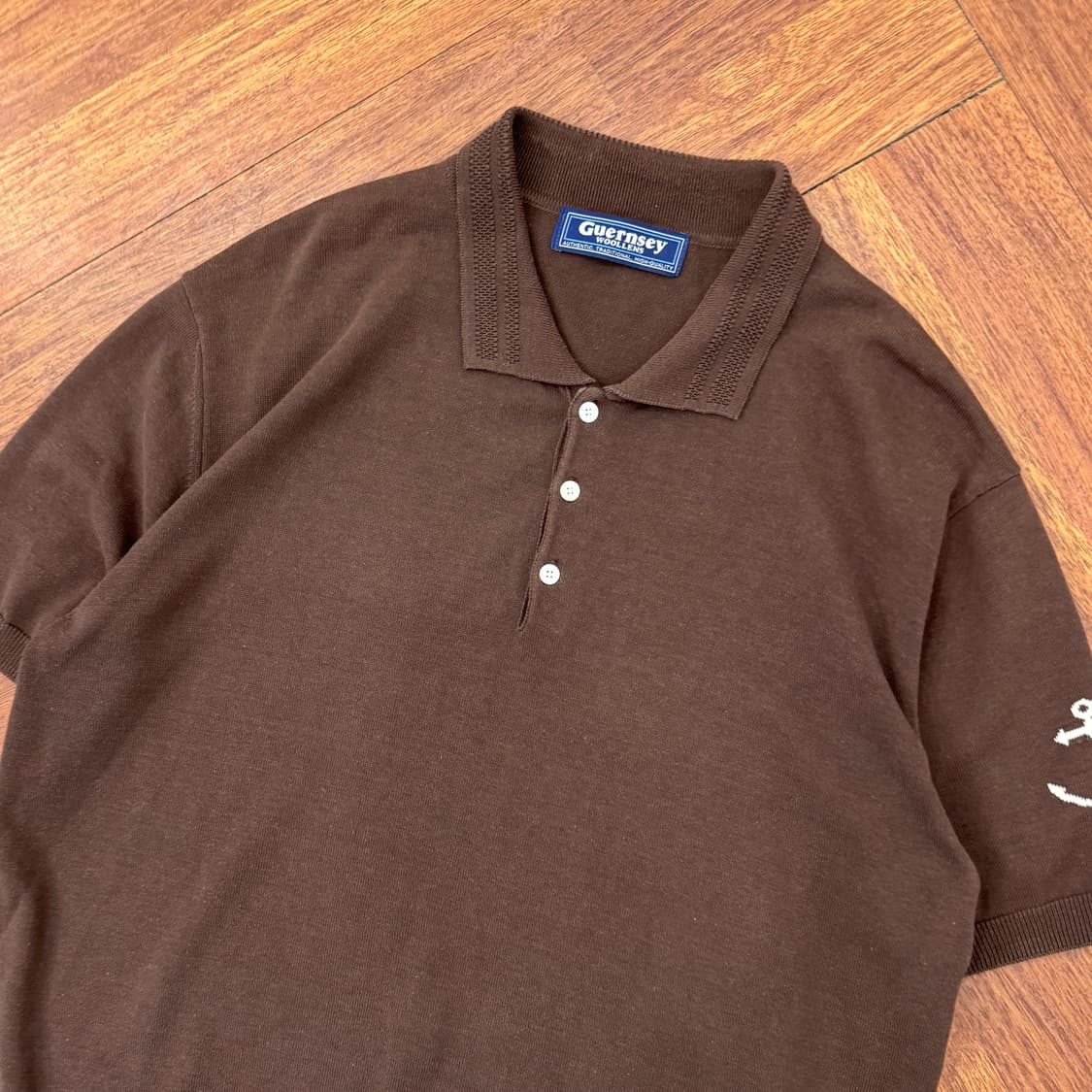 XL 건지울른스 브라운 반팔 니트  상품이미지3