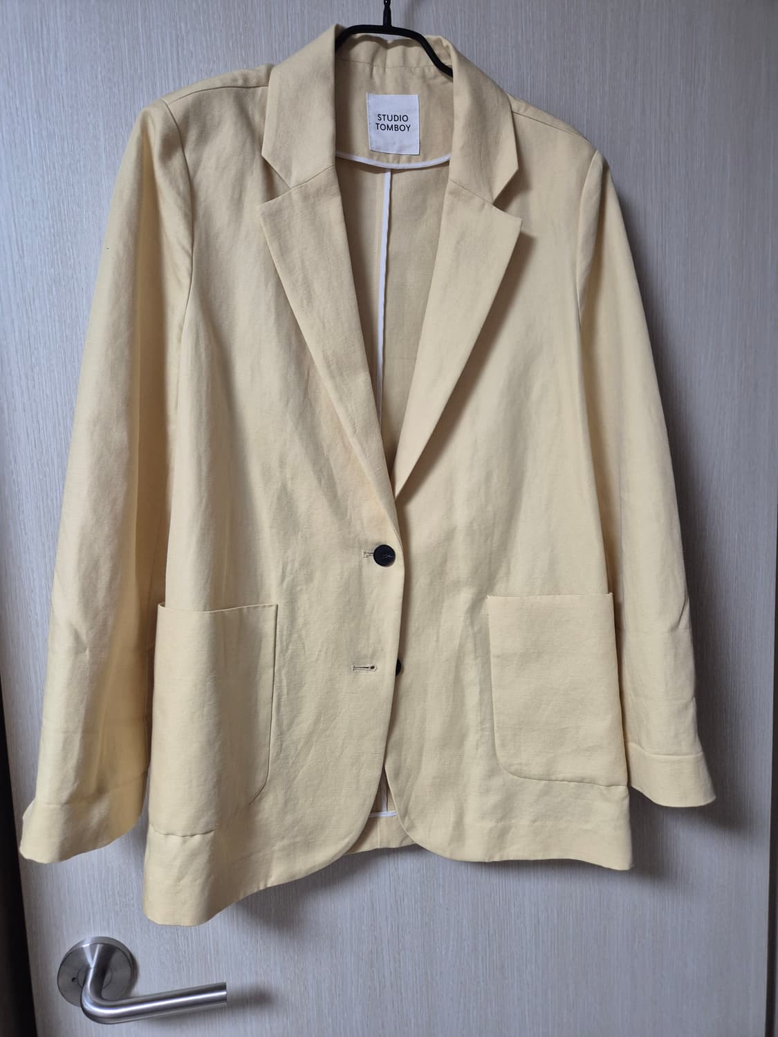 스튜디오 톰보이 옐로우 린넨 블레이저 자켓 상품이미지1