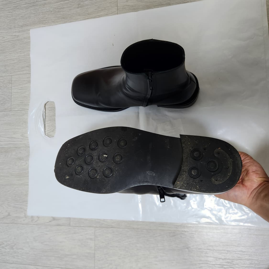 로맨틱무브 블랙 스퀘어토 지퍼 부츠 270 상품이미지6