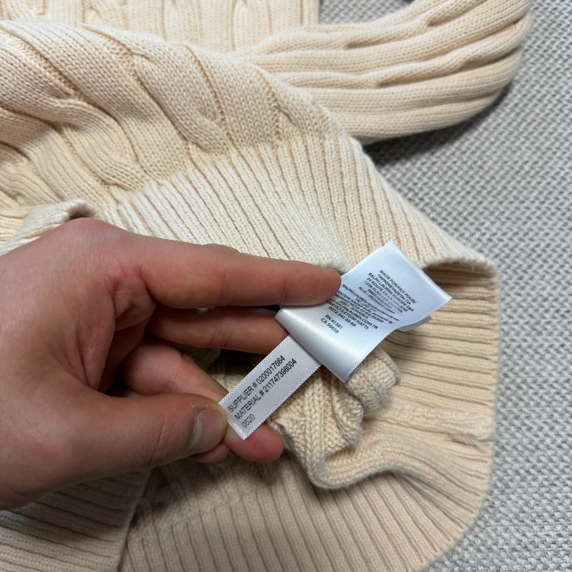 폴로 랄프로렌 브이넥 케이블 니트 상품이미지4