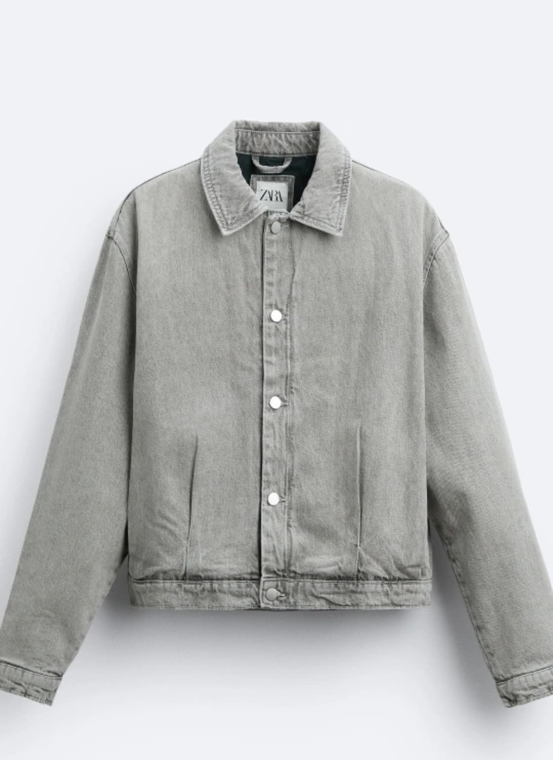 자라 셔링 크롭 데님 점퍼 L 상품이미지1