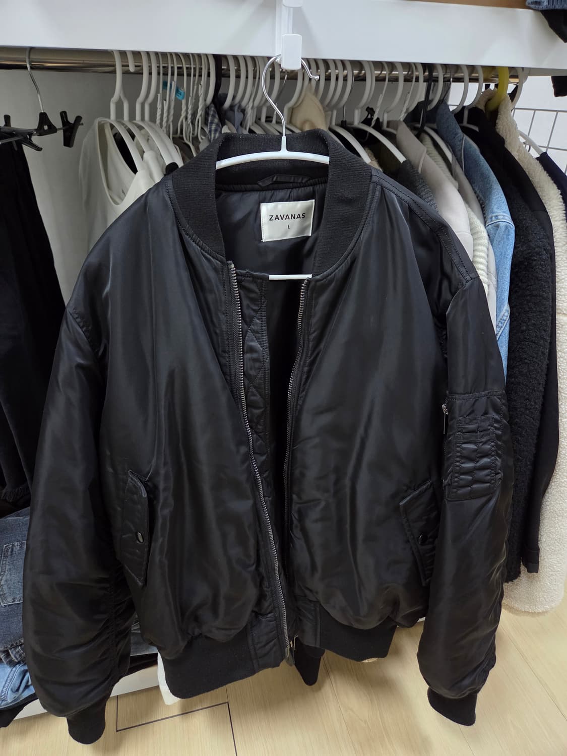 자바나스 ma-1,ma1 샤이닝자켓 블랙 L사이즈 상품이미지1