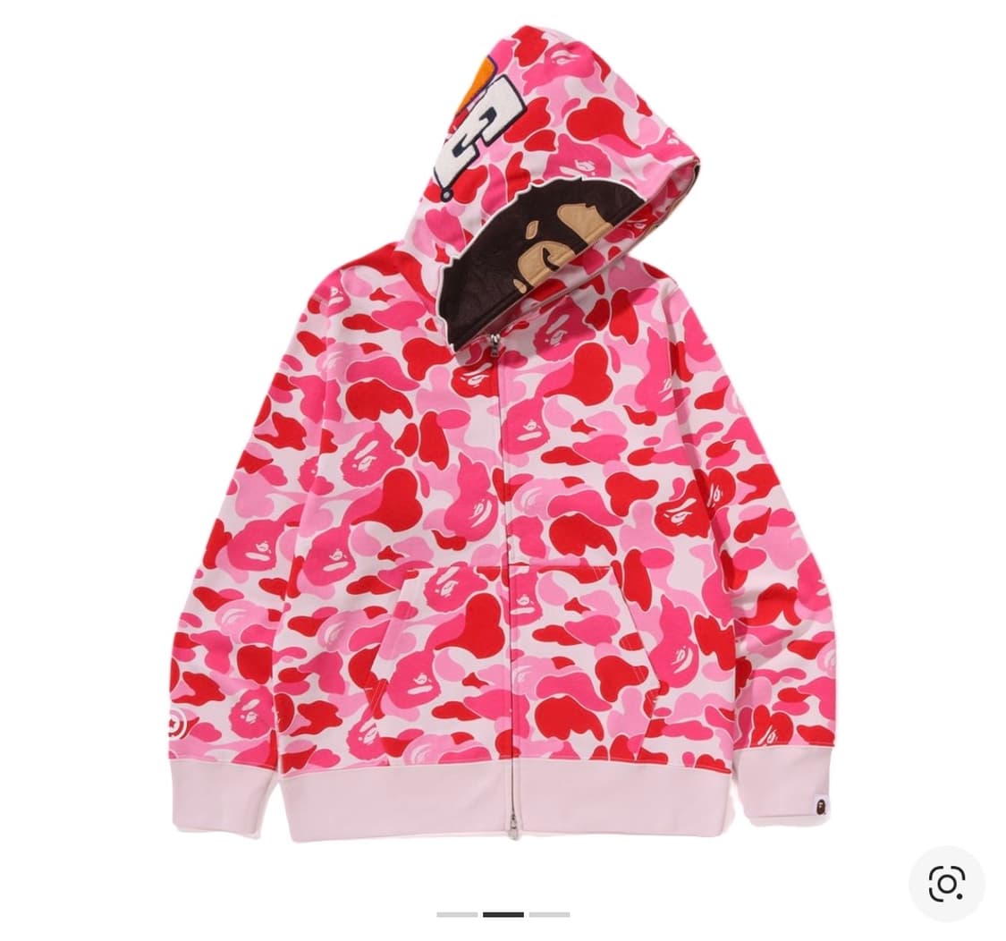  베이프 ABC 카모 세컨드 에이프 풀 집 후드집업 핑크 상품이미지2