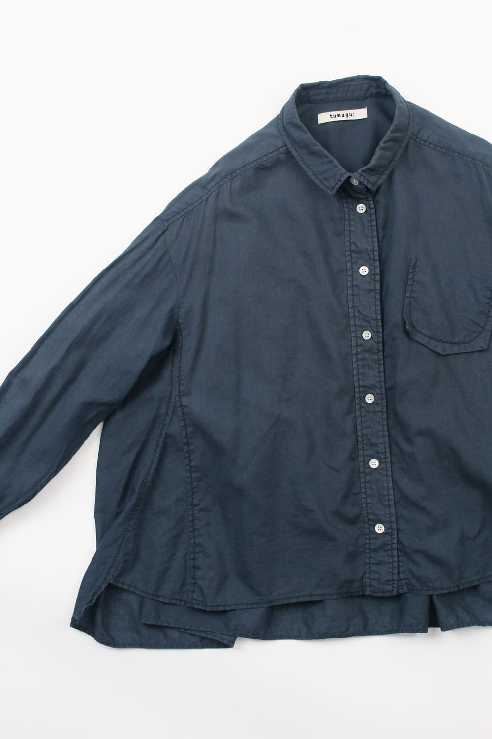 TUMUGU: Washed Wide Frill Shirt  상품이미지7