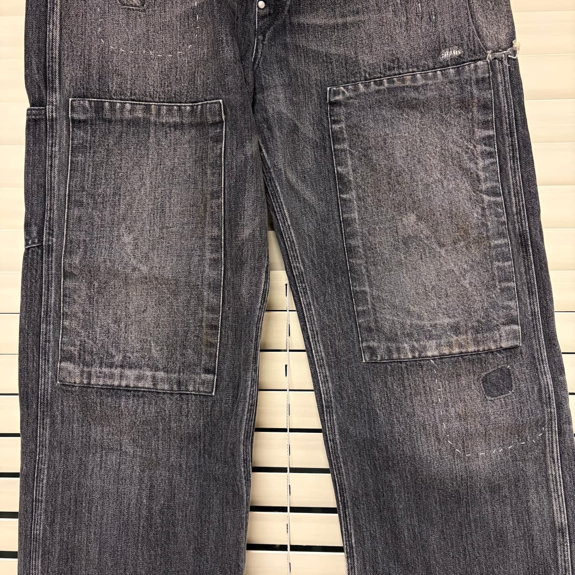 바우와우 Bowwow 30s 리페어 더블니 데님 워크 팬츠 L 상품이미지7