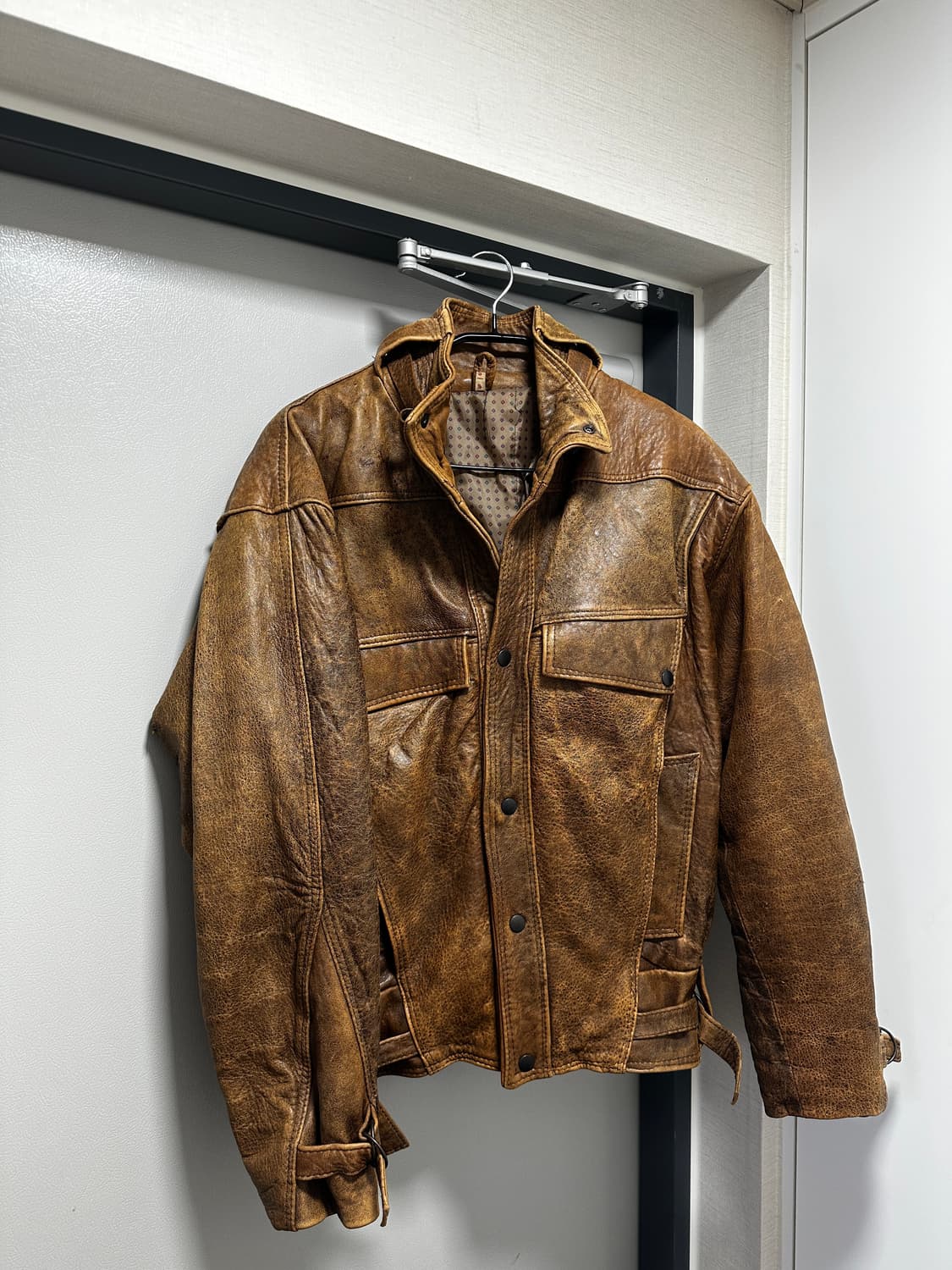 빈티지 브라운 소가죽 레더 블루종 봄버 자켓  상품이미지2