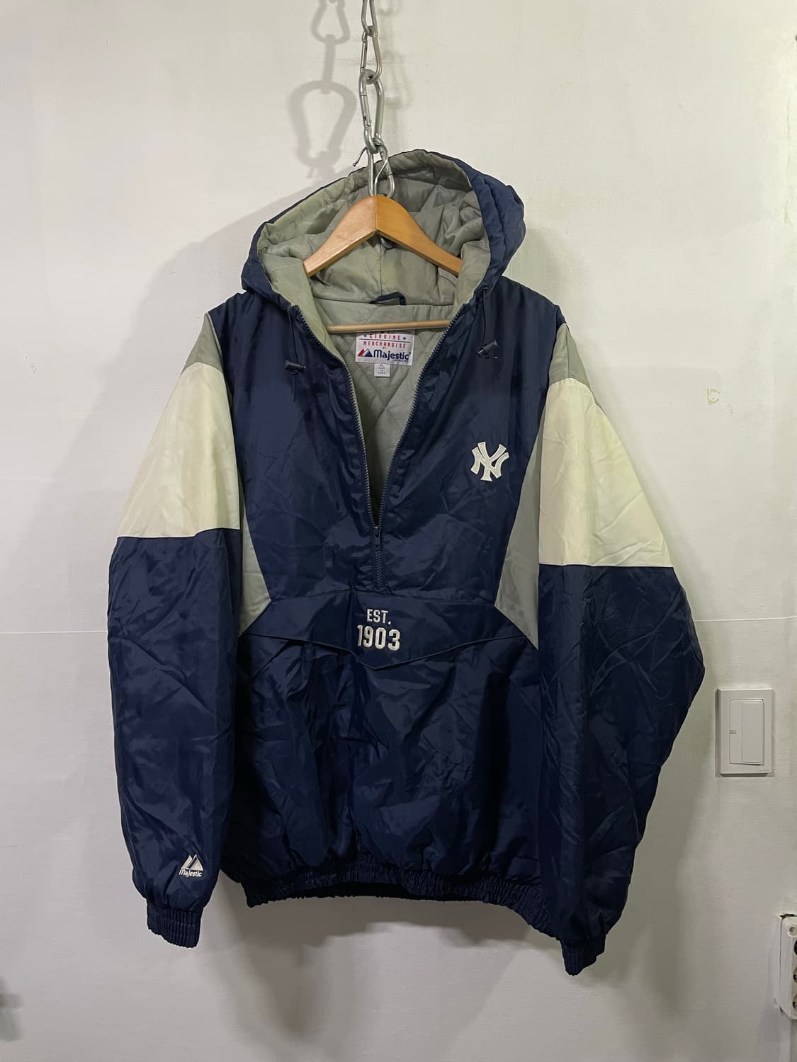 마제스틱 MLB 뉴욕양키즈 올드스쿨 아노락 야구점퍼 오리지날 상품이미지1