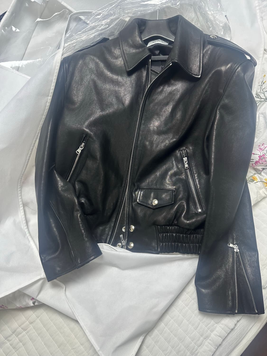 노이스 25ss 클래식 라이더 램스킨 블루종 자켓 상품이미지2