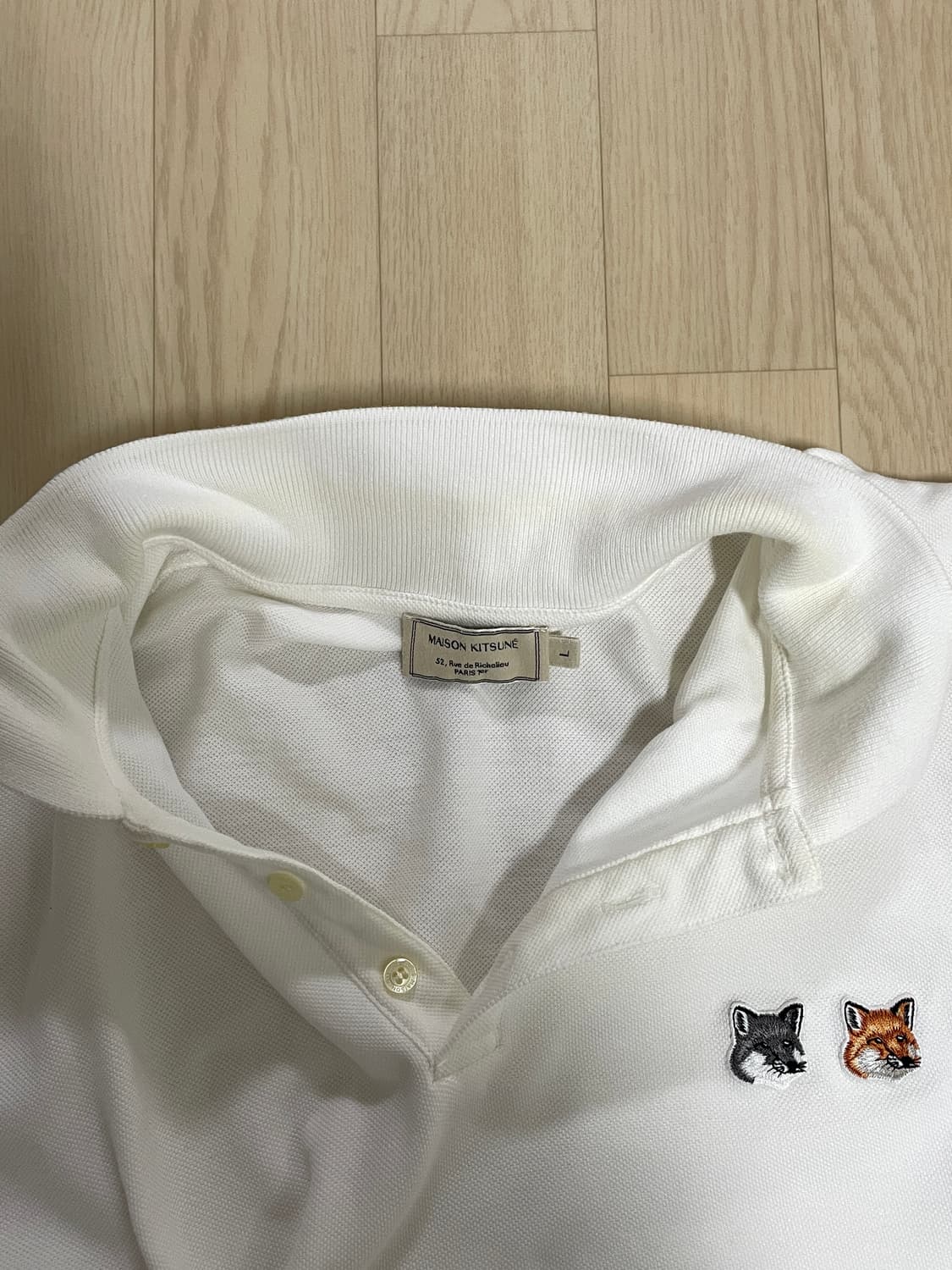 메종키츠네 더블폭스헤드 폴로티/ L 상품이미지2