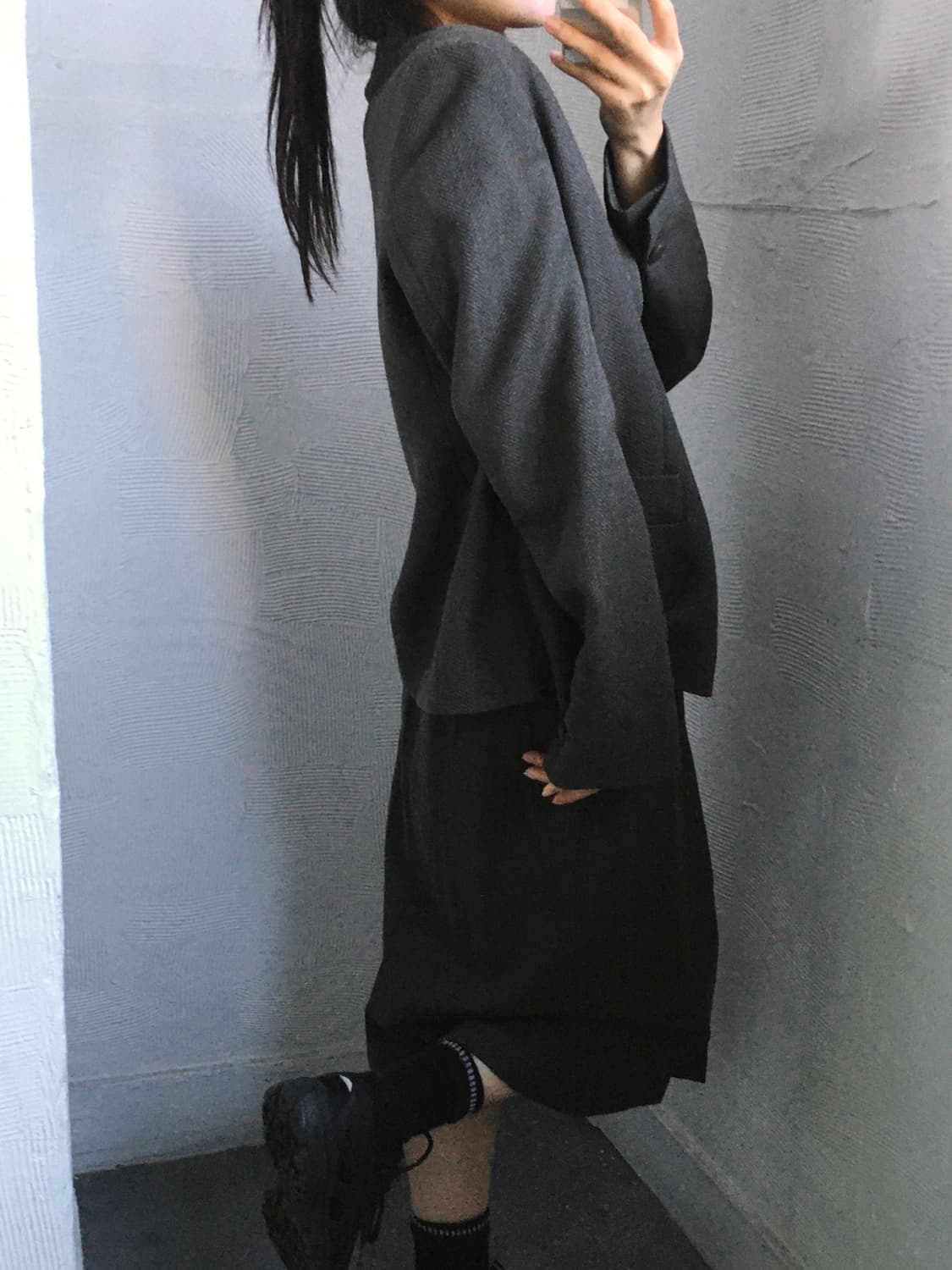 Max Mara 막스마라 딥그레이 투피스 정장 셋업 상품이미지1