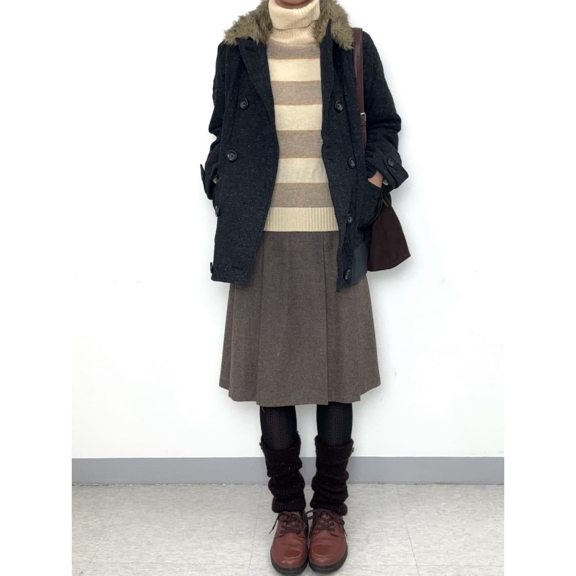 빈티지 울 단가라 니트 상품이미지5