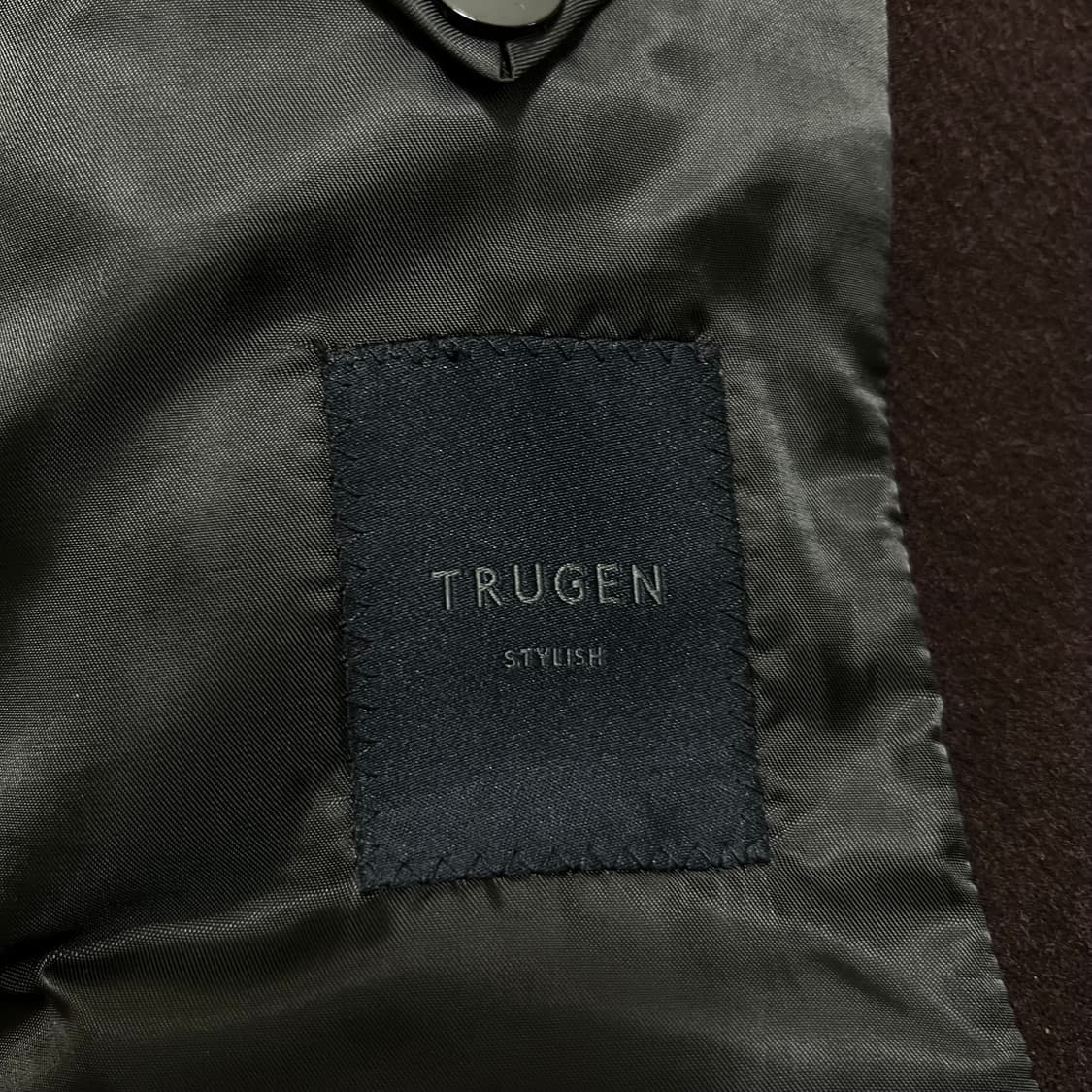 트루젠 모직 이너퀼팅 안감 싱글 롱코트 [와인] XL/105 상품이미지5