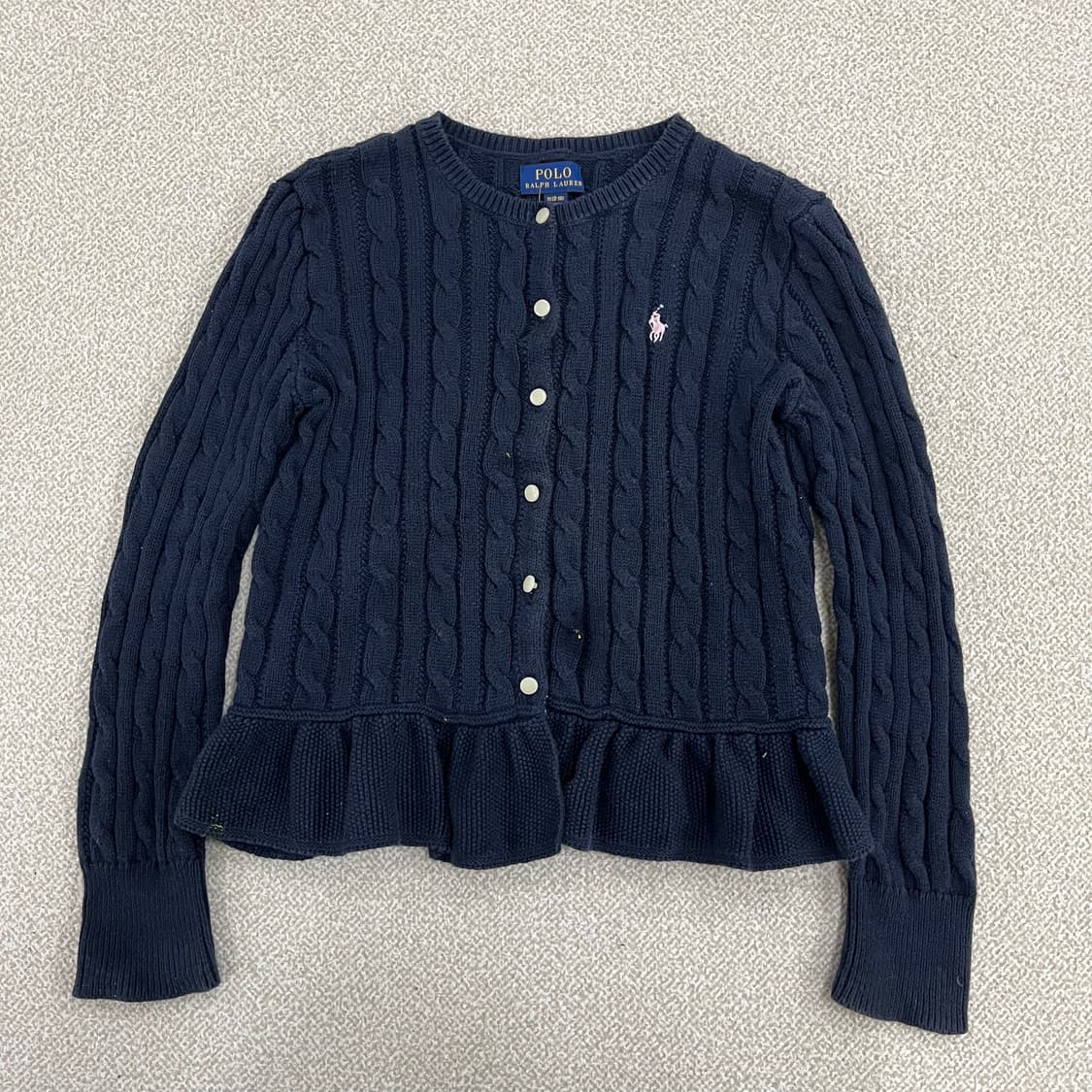 M 폴로 키즈 케이블 프릴 니트 가디건 0203M1 상품이미지1