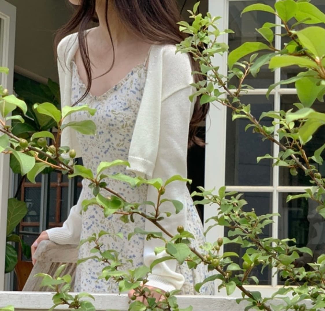 (미개봉, 새상품) 체리코코 프렌치 볼레로 아이보리 가디건 흰색 봄니트 상품이미지3