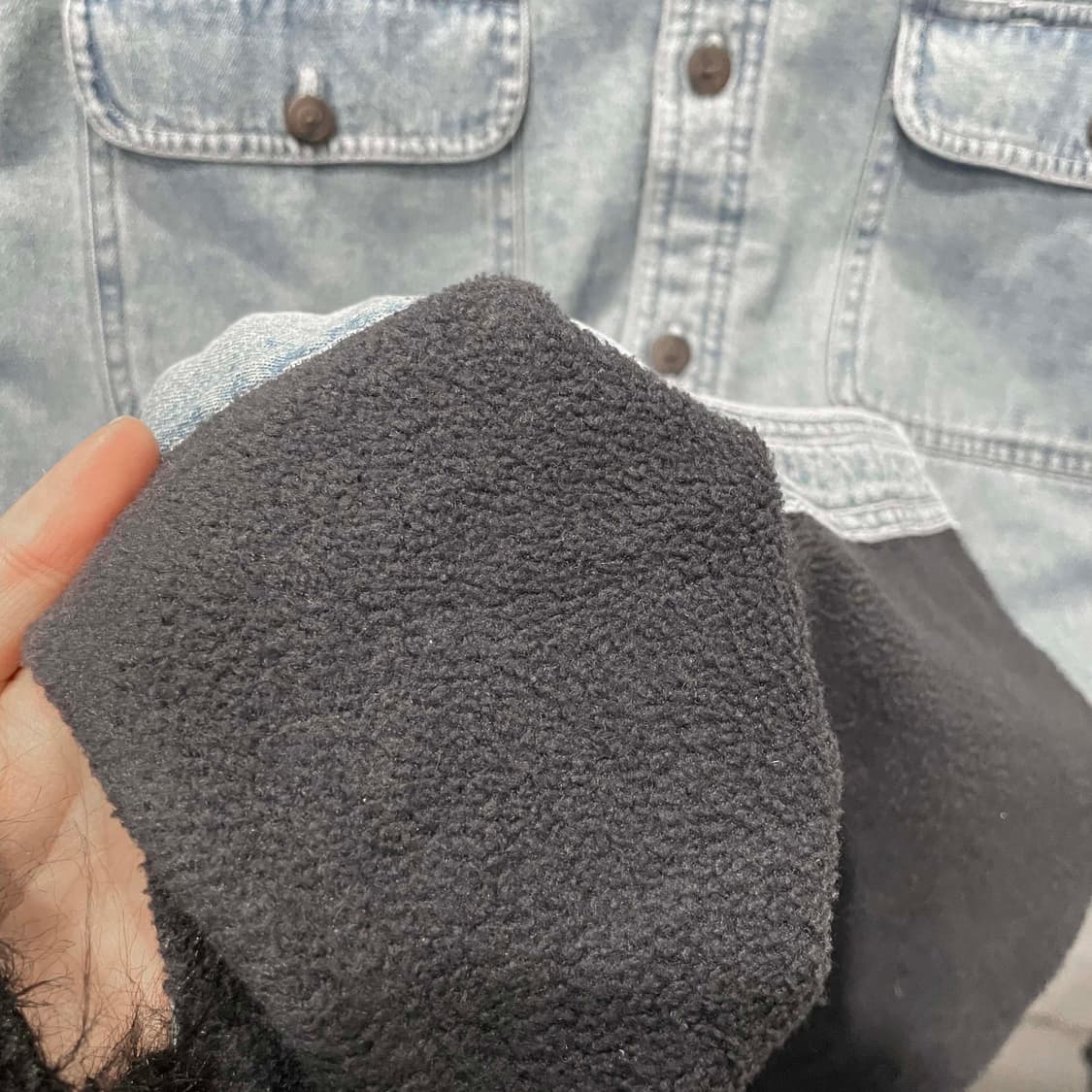 USA VINTAGE 데님 셔츠 자켓 쉐르파 안감 투포켓 디테일 중청 상품이미지8