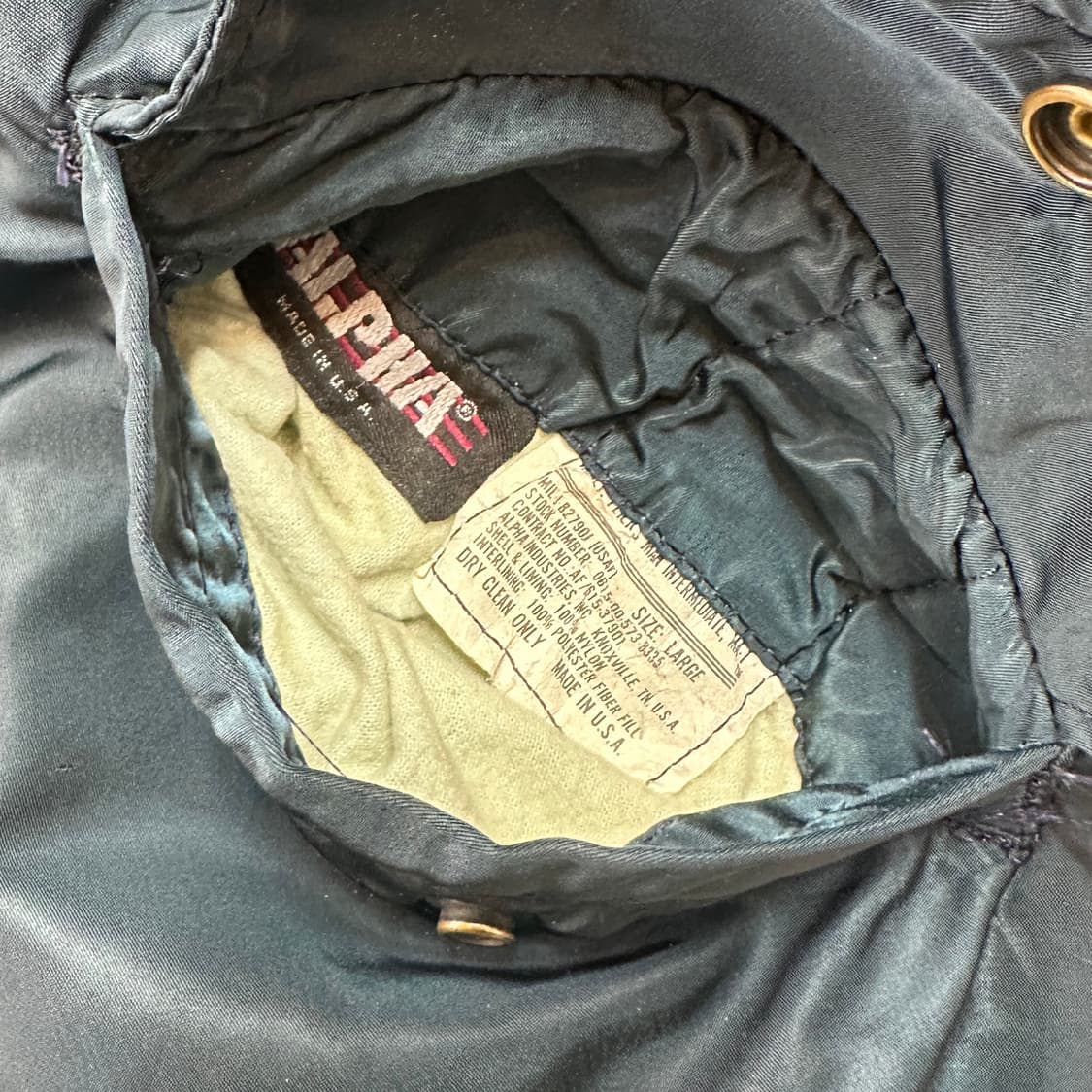 90s USA 알파 MIL-J-82790J MA-1 자켓 L 상품이미지10