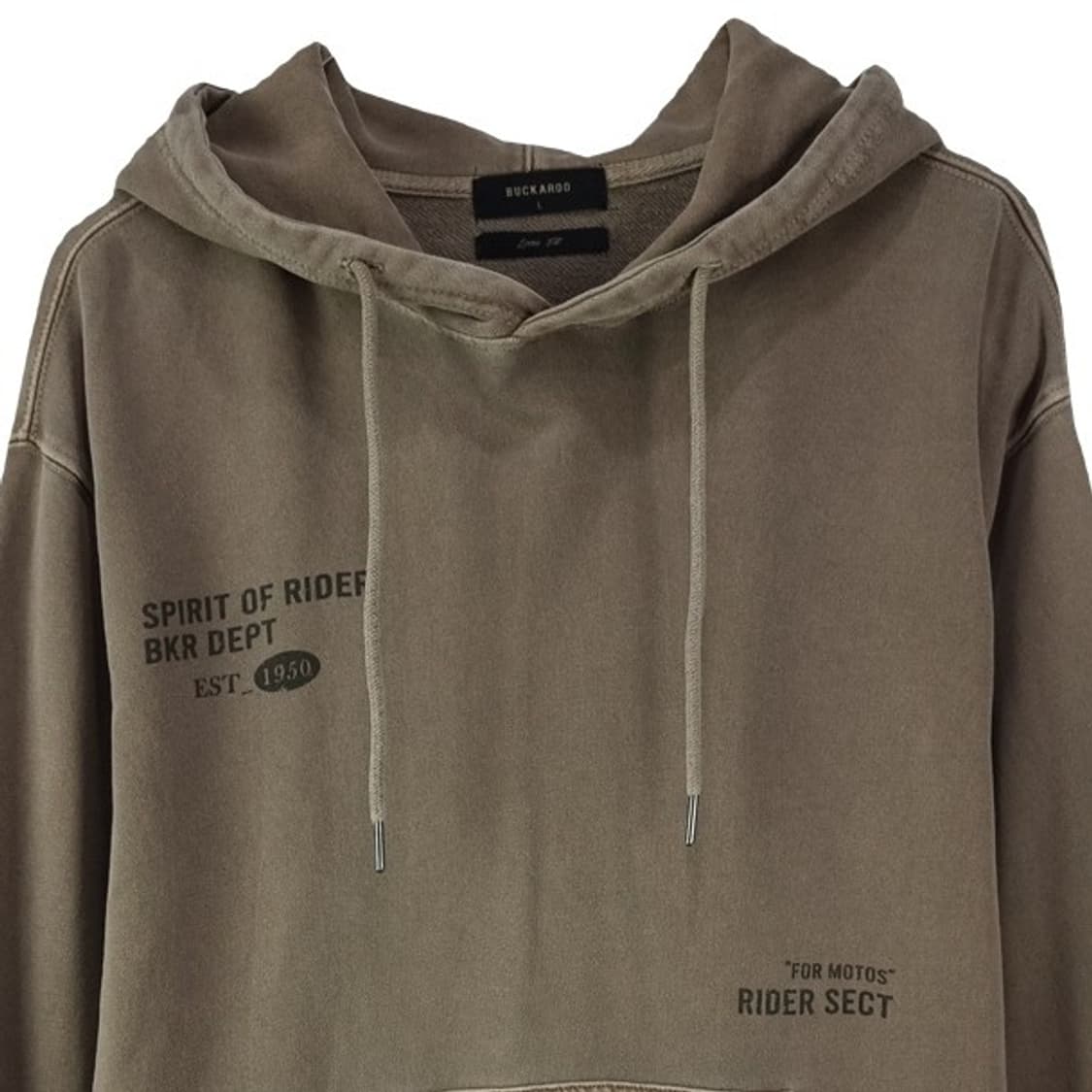 [버커루] 빈티지 워시드 그래픽 프린팅 오버핏 후드티 M18013 상품이미지4