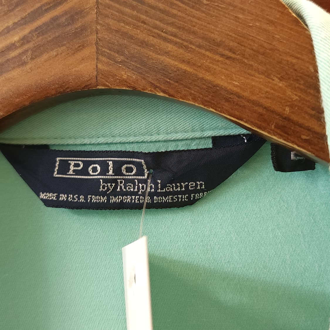 90s 폴로 스윙톱 자켓 스포츠자켓 usa 메이드 썸머코튼 민트색 L 상품이미지6