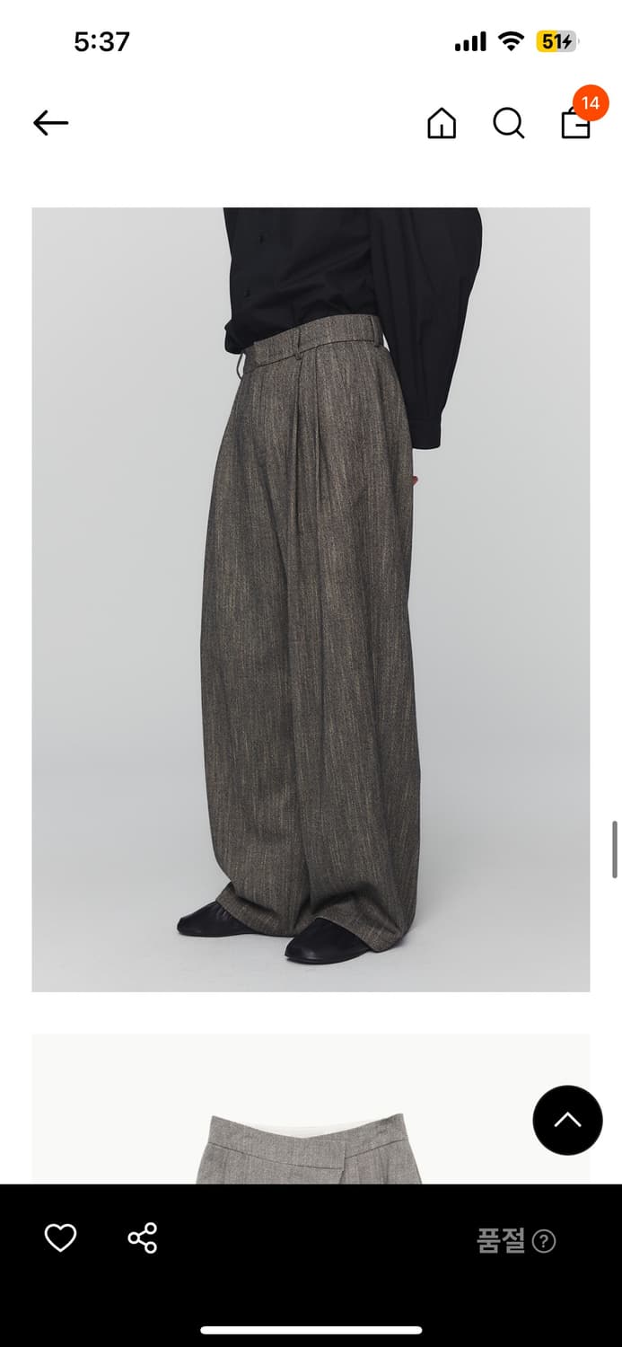 아모멘토 트위드 와이드 팬츠 L(WOOL TWEED WIDE PANTS) 상품이미지1