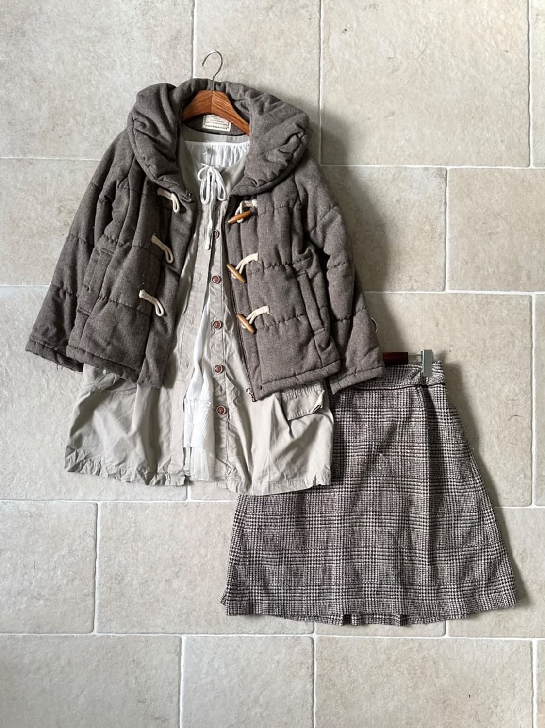 빈티지 모리 패딩 스커트 코디 세트 상품이미지1