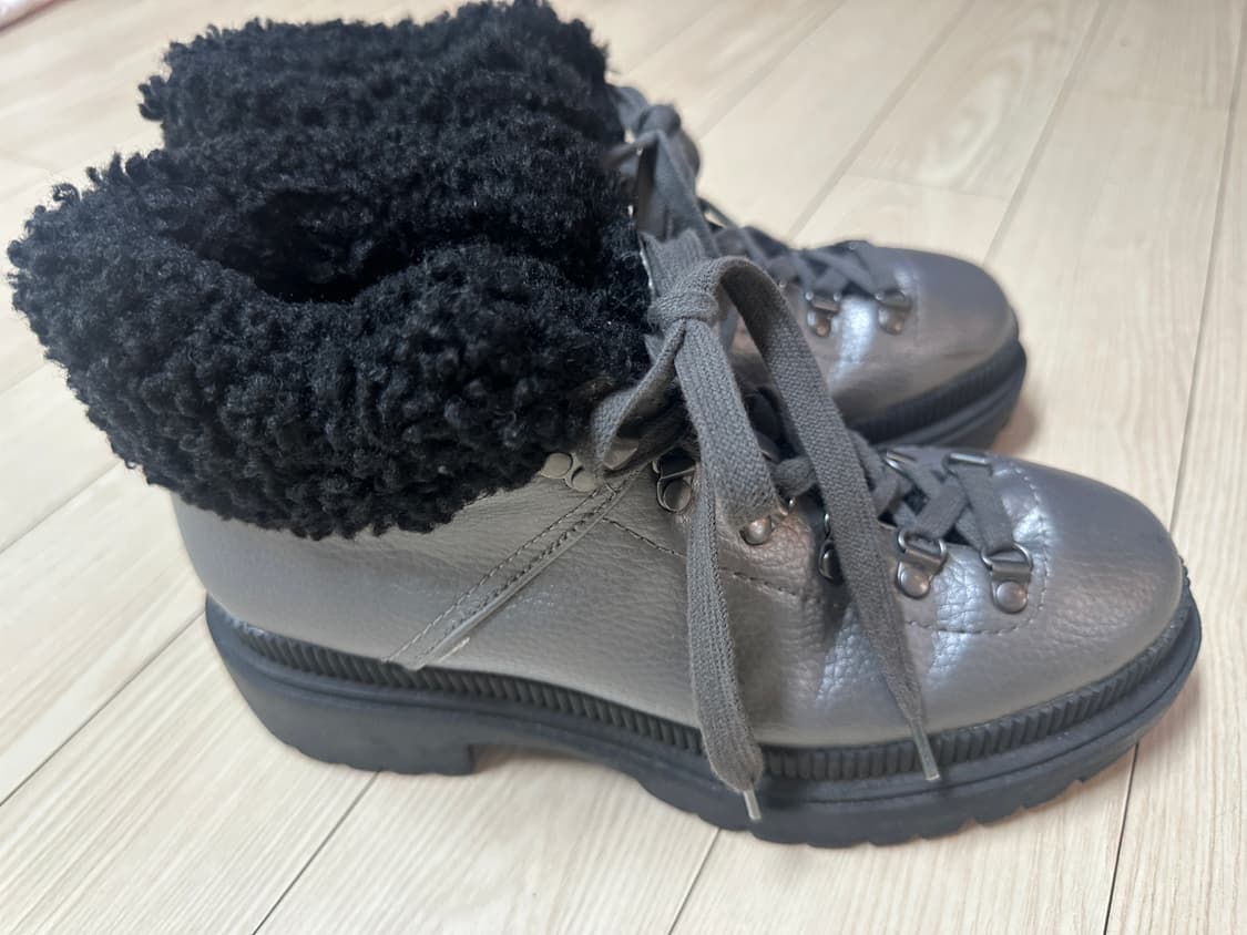 H&M 회색 퍼 방한 부츠 245 새상품 수준 상품이미지3