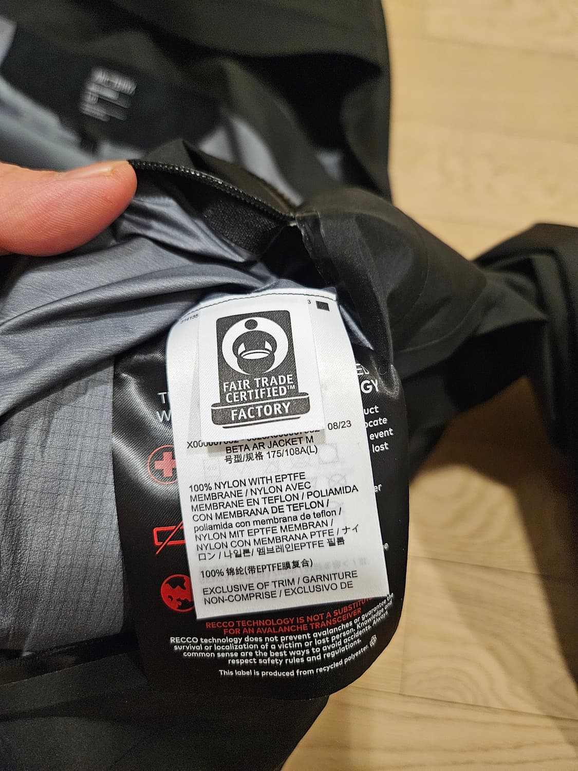 아크테릭스 베타 AR 자켓 L 블랙 상품이미지3