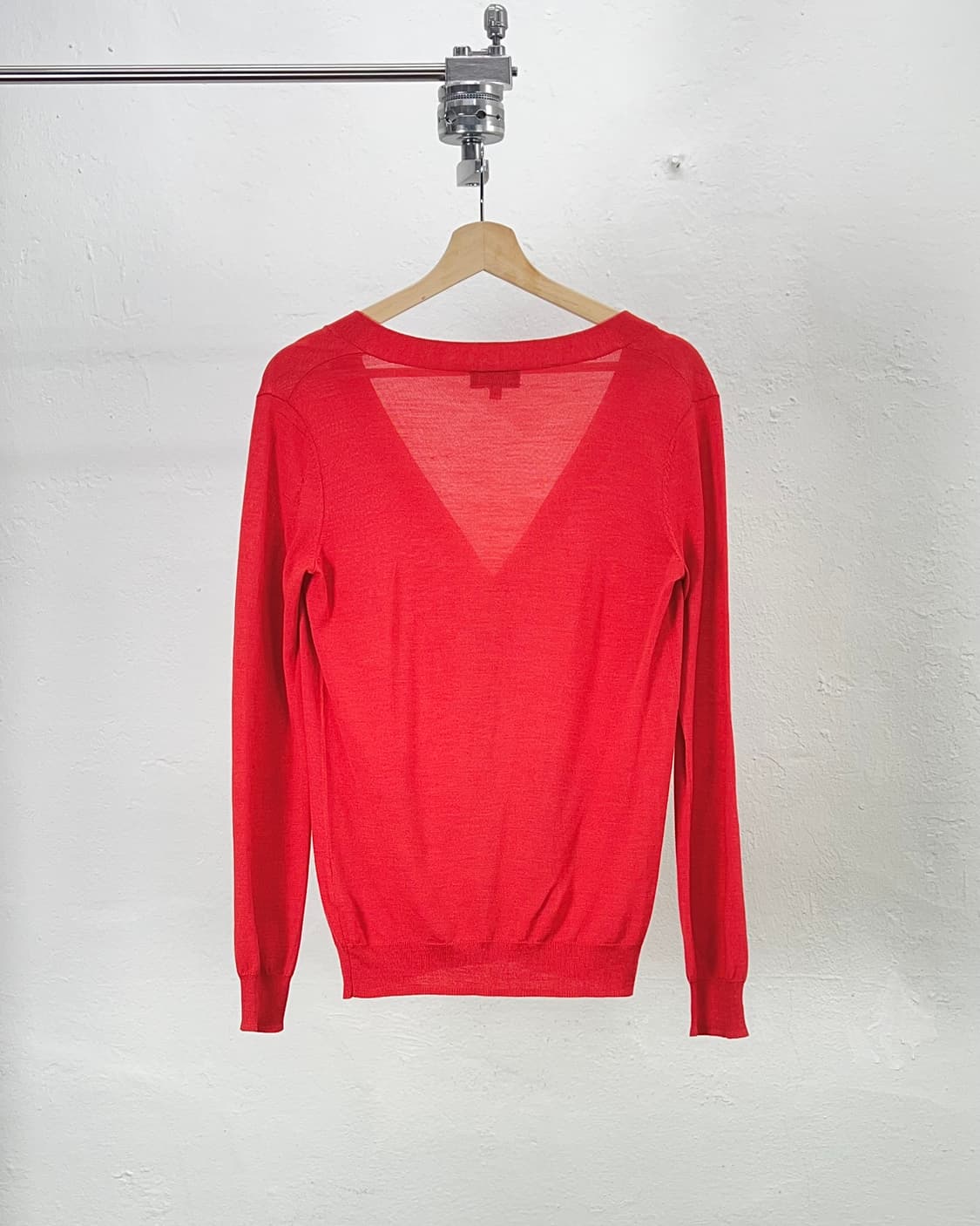 아페쎄 레드 울 실크 혼방 브이넥 니트 가디건 상품이미지6