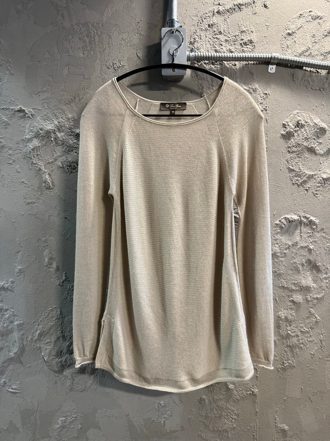 M 로로피아나 LORO PIANA 캐시미어 실크 니트 크림 상품이미지1