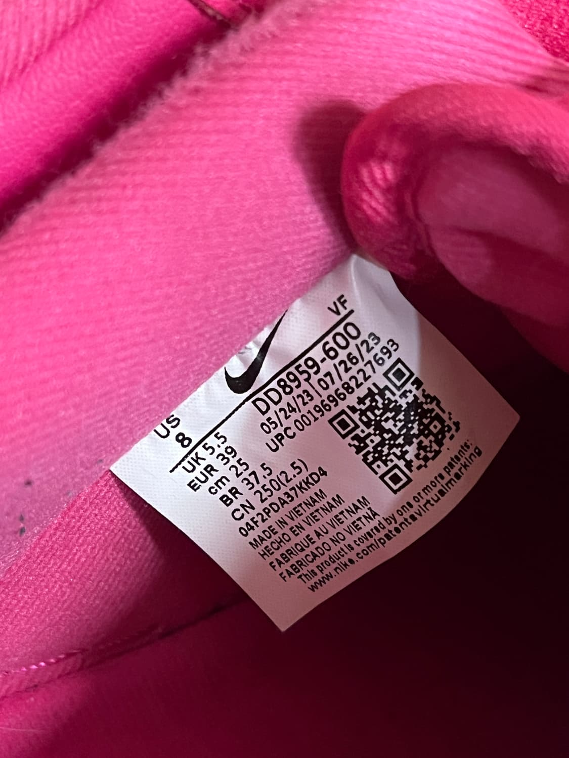 나이키 에어포스1 파이어베리 피어스 핑크 250 상품이미지7