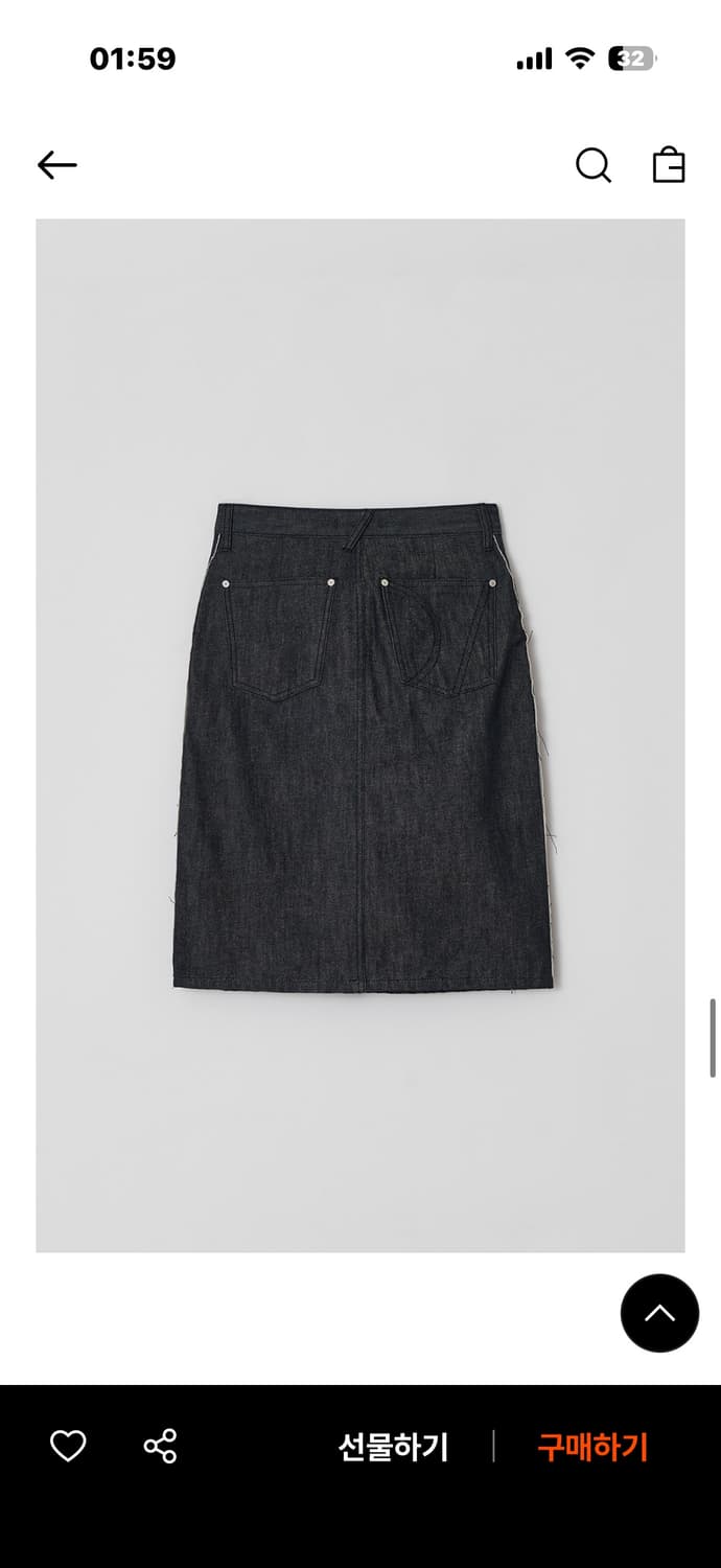 다이애그널 컷팅 데님 스커트 S 상품이미지4