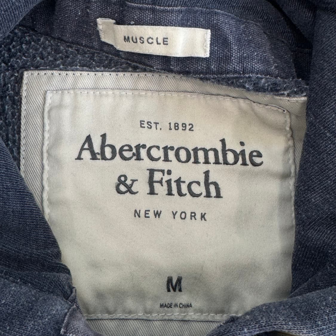 Abercrombie 아베크롬비 스펠아웃 로고 네이비 후드집업 상품이미지6