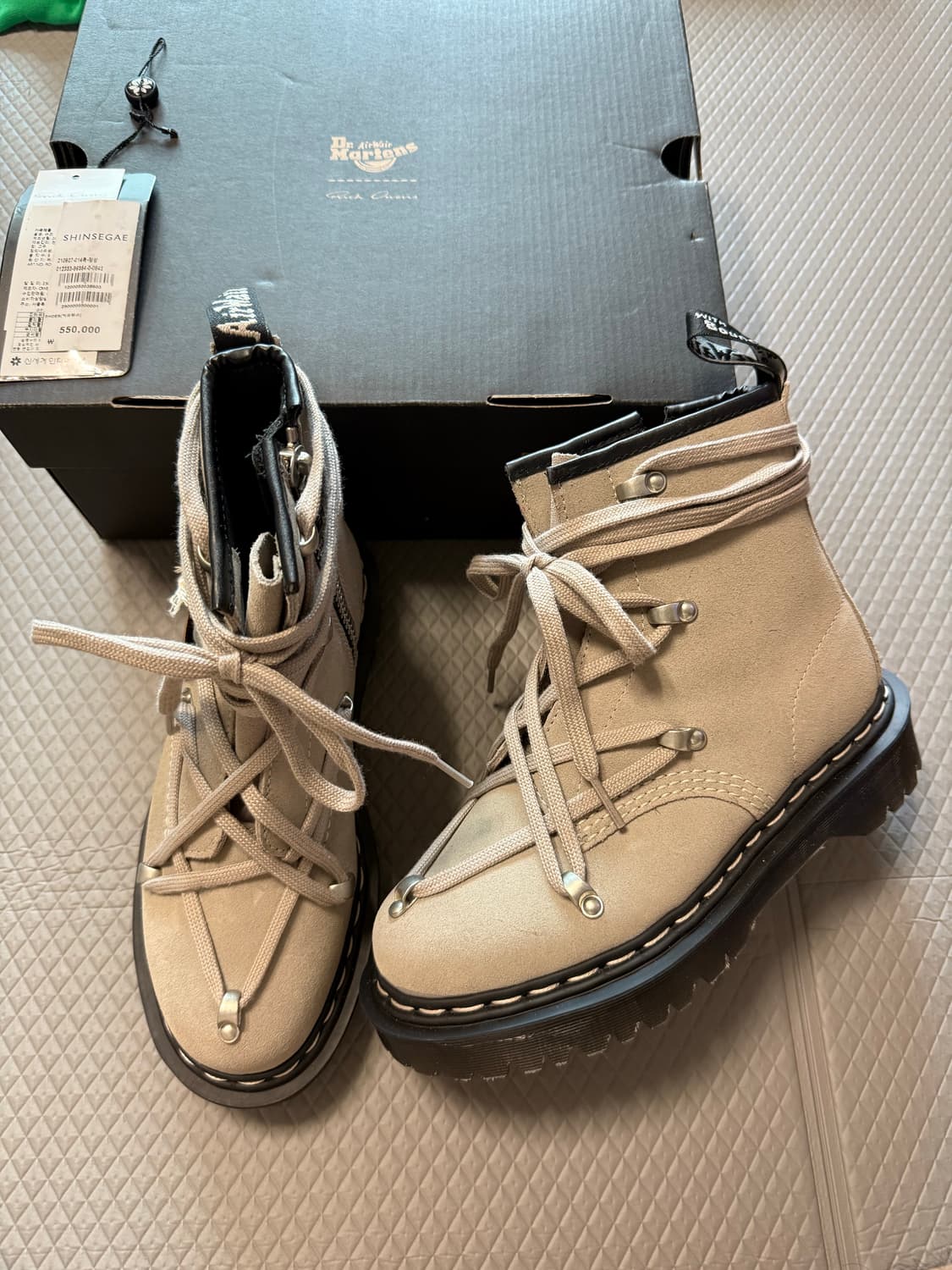 (UK 4) (정가양도,풀박스) 닥터마틴 릭오웬스 스웨이드 부츠 상품이미지1
