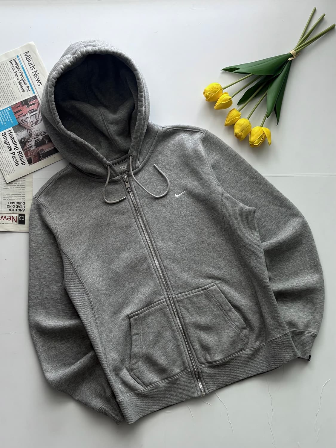 Nike 나이키 스우시 그레이 후드 집업 상품이미지1