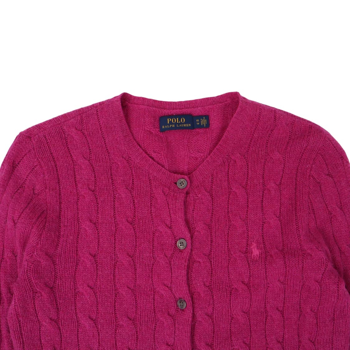 폴로 랄프로렌 핑크 울 캐시미어 케이블 니트 가디건 상품이미지2