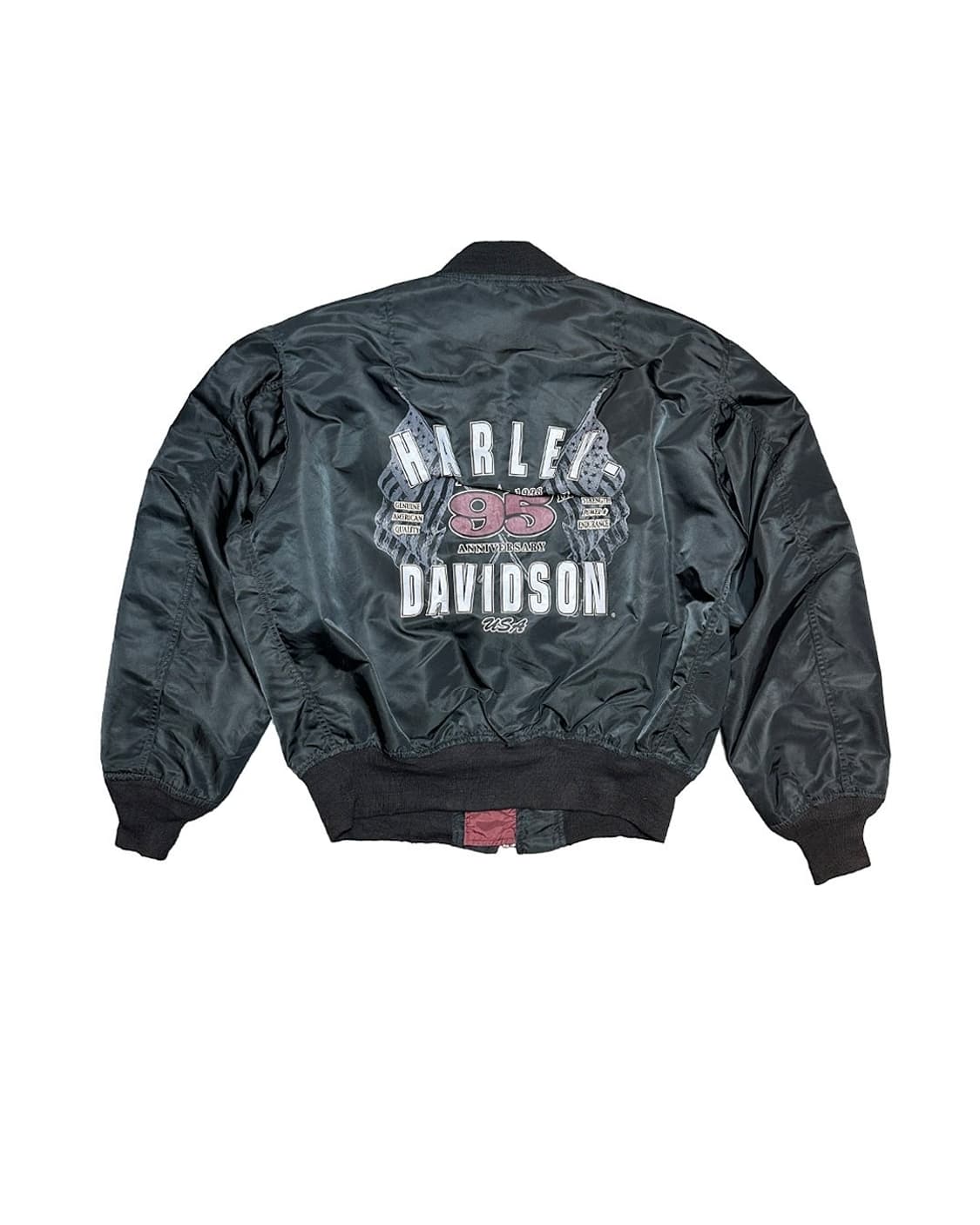 할리데이비슨 로고 나일론 붐버 자켓 made in usa 상품이미지2