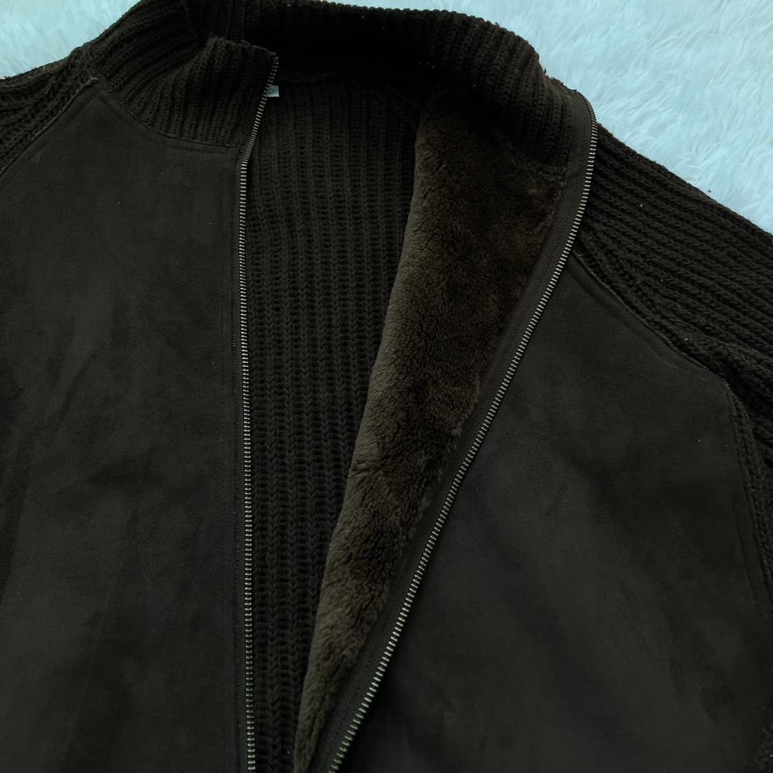 빈티지 초코 브라운 니트 집업 795 y2k 스트릿 갸루 펑키 일본빈티지 상품이미지5