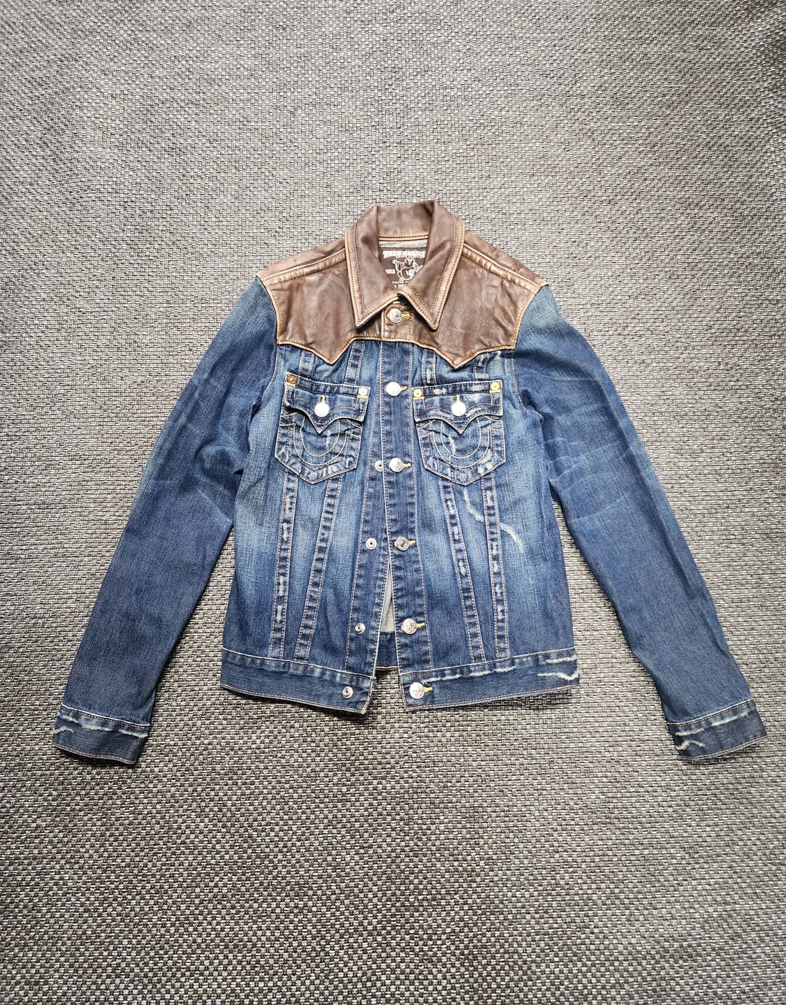 트루릴리젼 가죽 데님 자켓 청자켓 M사이즈 상품이미지1