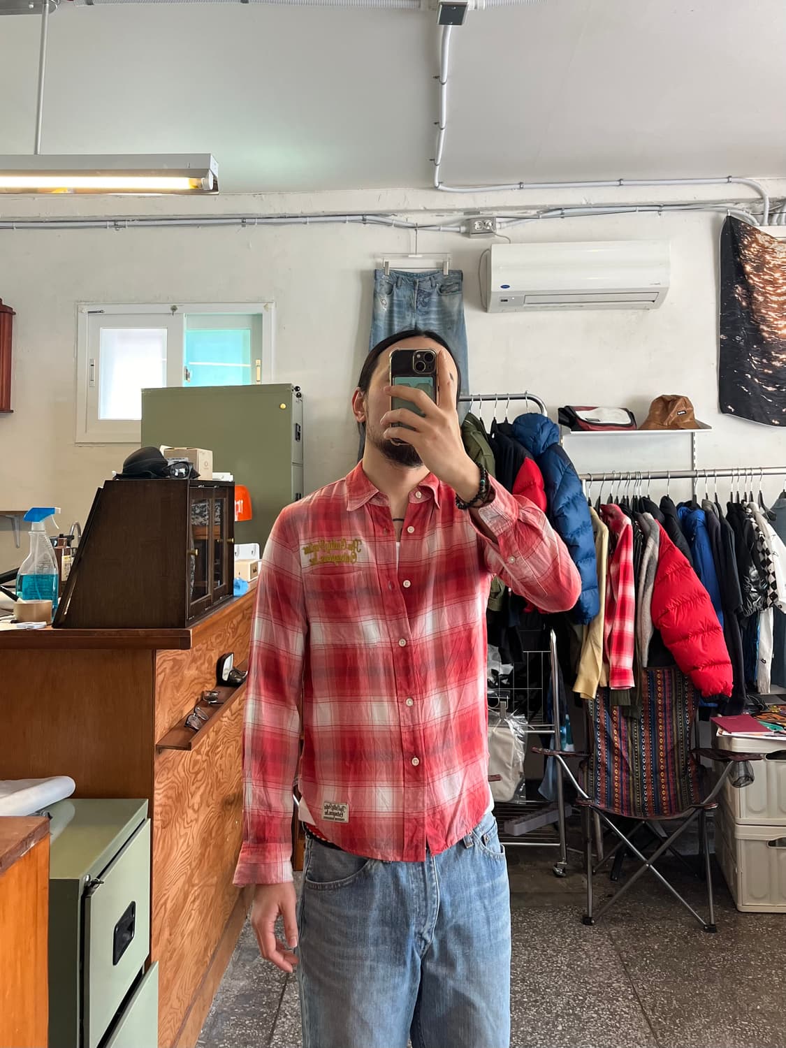 와코마리아 길티파티스 옴브레 레드 체크셔츠 상품이미지2