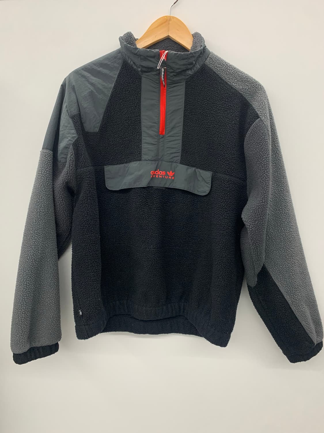 아디다스 챠콜 플리스 아노락 상품이미지4