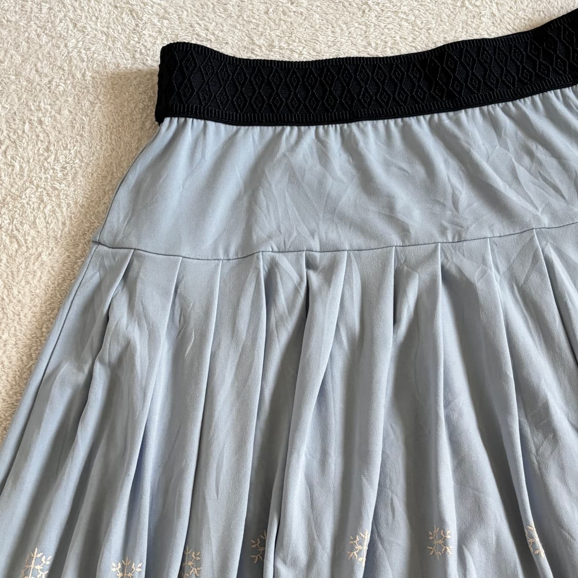 일본빈티지 lune moire 블루 스커트 상품이미지4