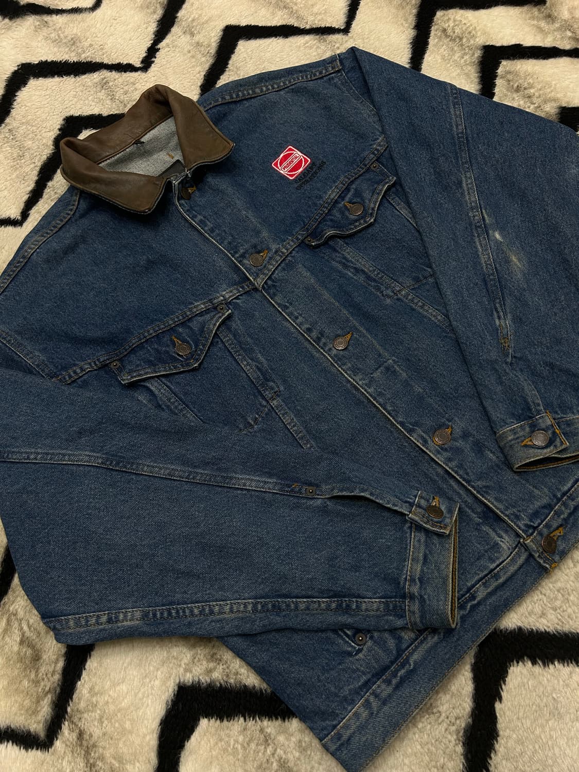 [XL]Canada Id Wear 가죽카라 데님 자켓 상품이미지2