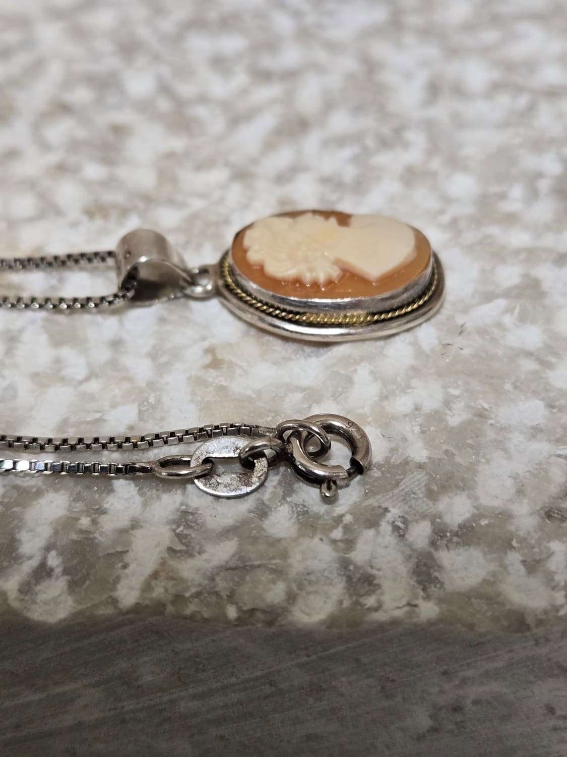 빈티지 카메오 펜던트 925 실버 이태리체인 상품이미지6
